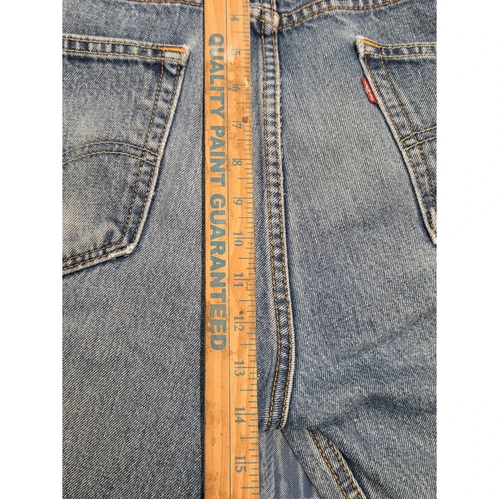Vtg Levis 505 Regular Fit Straight Leg Light Wash Jeans‎ Mens 34x34 Distressed